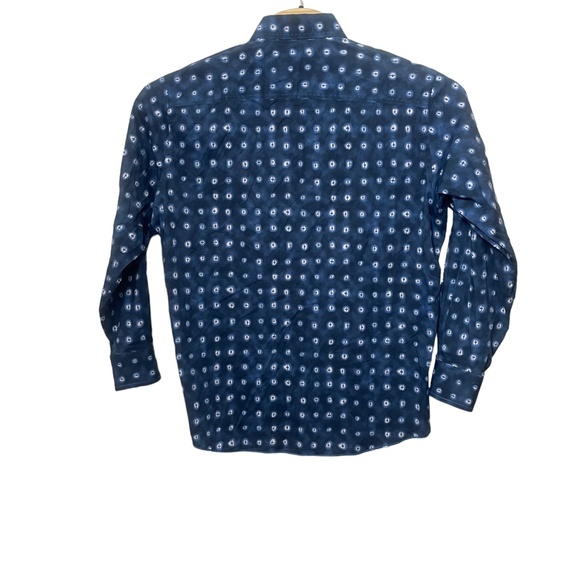 Bugatchi Large‎ Button Down Blue Print Cotton Men's Shirt - Picture 5 of 5